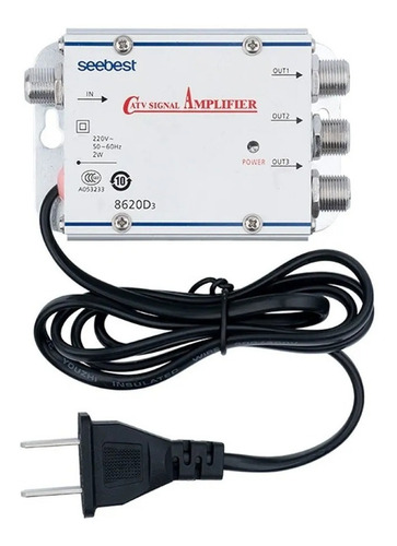 Amplificador De Señal 1 A 3 20db Indoor Out Catv 