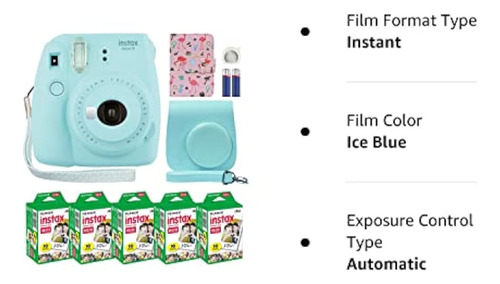 Cámara Instantánea Fujifilm Instax Mini 9, Color Azul Hielo