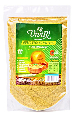 Kit Vivir Queso Rallado Vegano Natural - 200 Grs Sabor Queso Rallado A Base De Semillas Y Especias
