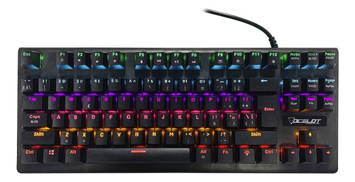 Teclado Gamer Ocelot Ogmk02 Rgb Mecánico Switch Azul Español