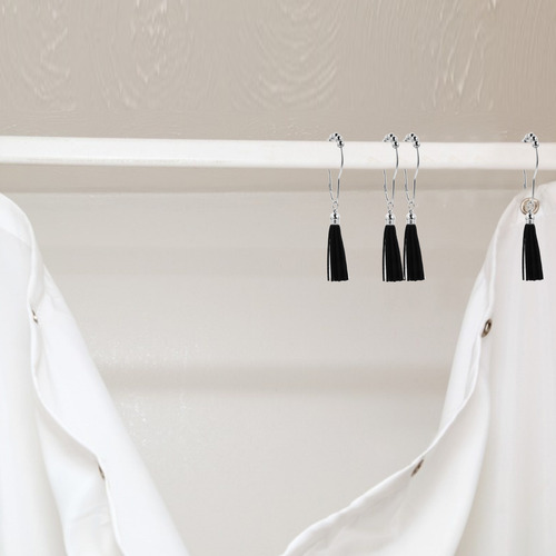 12 Ganchos Para Cortinas De Ducha Con Forma De Bola Enrollab