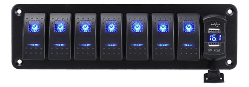 Painel De Interruptor De Balancim 4.2a Voltímetro 8 Gangue