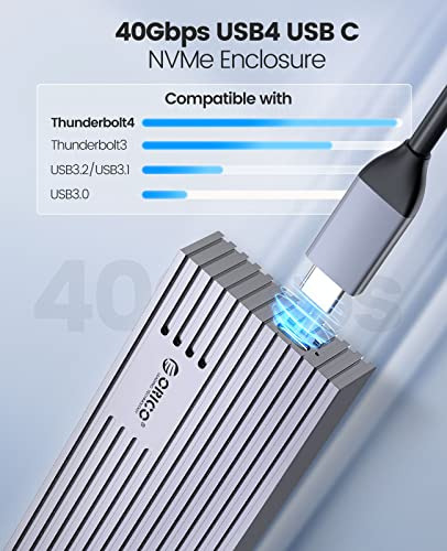 Adaptador Orico Nvme Ssd Carcasa De 40 Gbps M.2 A Usb-c Para