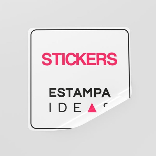 Pack 100 Stickers Autoadhesivos Promocionales 5x5cm Cuadrado