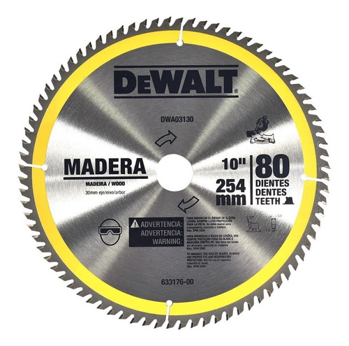 Disco De Sierra 10 PuLG 80t Para Madera Dwa03130 Dewalt