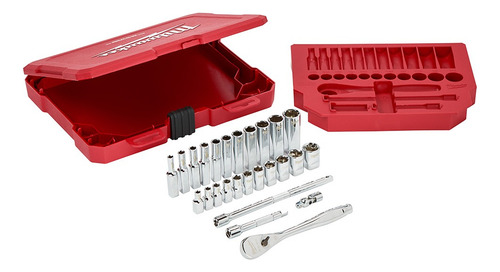 Kit De Dados Y Matraca De 1/4 Con 28 Pzs Milwaukee 48229504