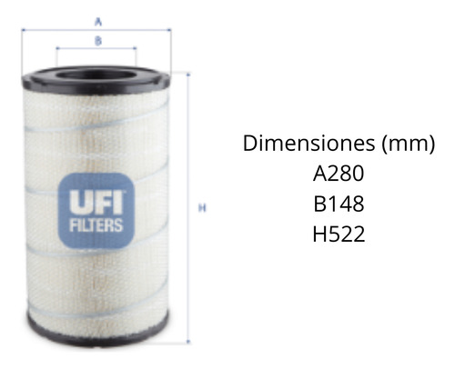 Filtro Ufi 27.h28.00 = Rs3744 P537876 P777279 Af25437 42803