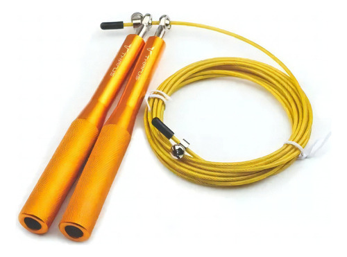 Corda De Pular Cross Train Speed Rope Alumínio 2 Rolamentos Cor Dourado