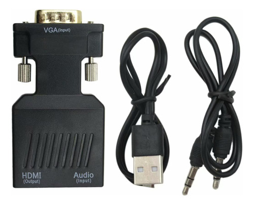 Vga Macho Hdmi Hembra Adaptador 1080p Audio Video Laptop