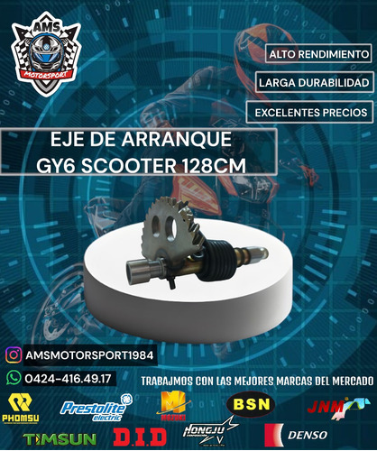 Eje De Arranque Gy6 Scooter 128cm