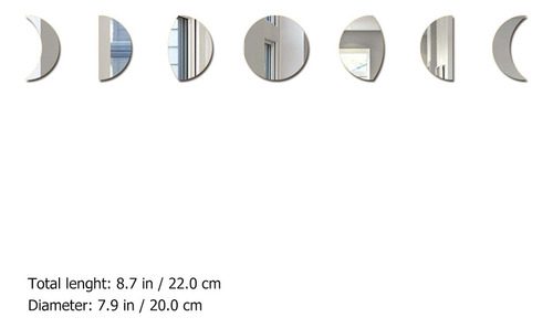 Juego De Pared Con Espejo Acrílico Con Fase Lunar, Decoració