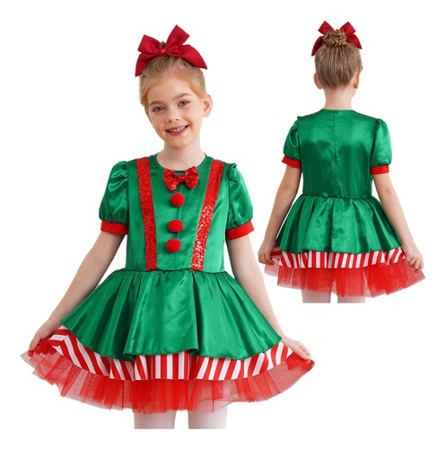 Disfraz Navideño Para Niños Y Niñas, Vestido De Baile Con Tutú, Patinaje Artístico