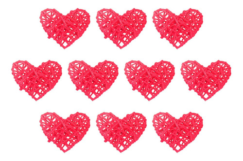 10 Uds. Colgantes De Corazón De Mimbre Para El Día De San