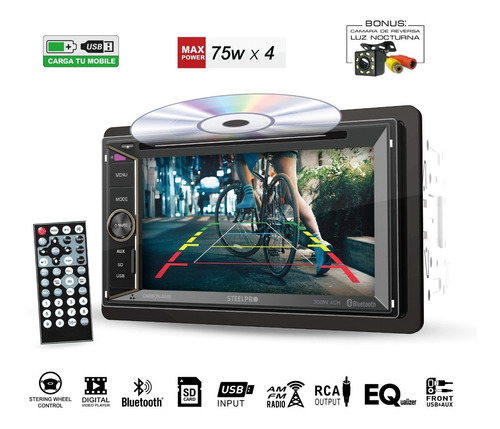 Imagen 3 de 8 de Autoestéreo Pantalla Táctil 6.2 Bluetooth Dvd/cd Usb Seelpro