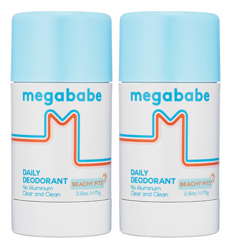 Megababe Desodorante Diario  Beachy Pits | Sin Aluminio, Tra
