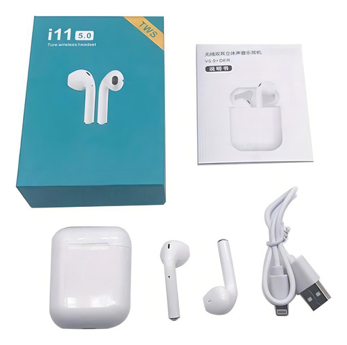 I11 Fone De Ouvido Sem Fio Tws 5.3 Versão Touch Bluetooth Cor Branco