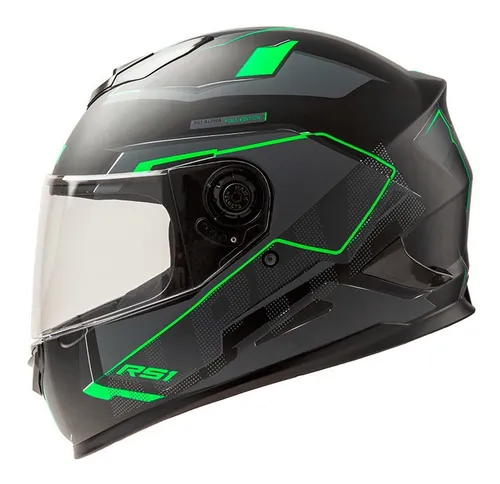 Casco negro y verde deals