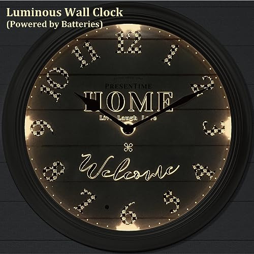 Reloj De Pared Luminoso 12.6 Silencioso Plateado Matutino