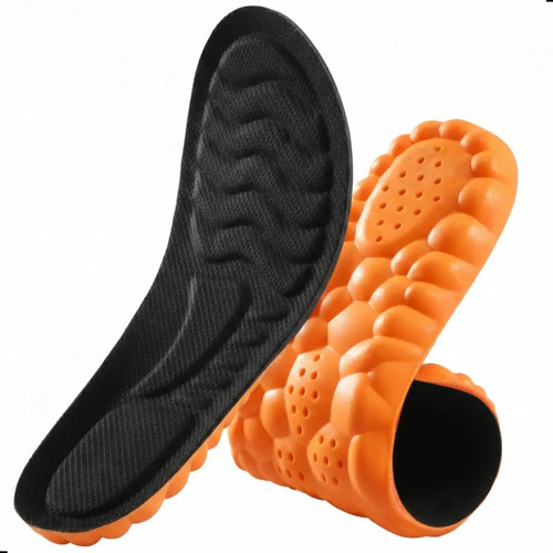 Palmilha Ortopédica 4D Kallucci Para Fascite Plantar e Pé Chato – Cor Laranja (Tamanhos 37-38)