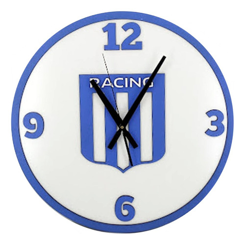 Reloj Futbol De Pared Analógico De Mdf Racing 40cm