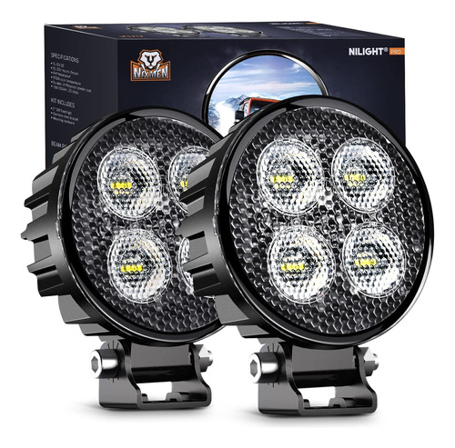 2 Módulos Led Redondos De 3 Pulgadas De 1500 Lm Integrados E