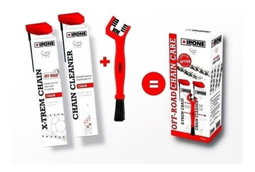 Kit Lubricante Cadena Ipone Cepillo Limpiador Chain Road Car