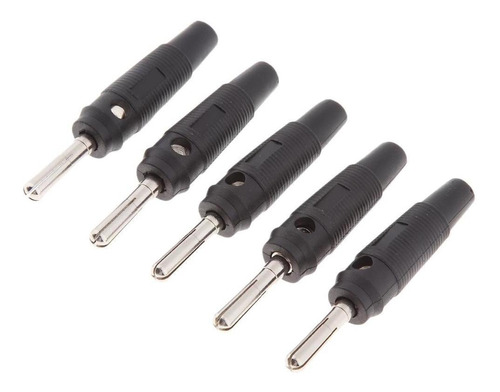 5 Piezas Enchufe De Plátano Sondas Adaptadores 4mm Negro