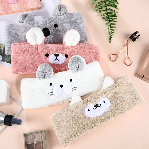 4 Diademas De Forro Polar De Coral Para Maquillaje, Diadema