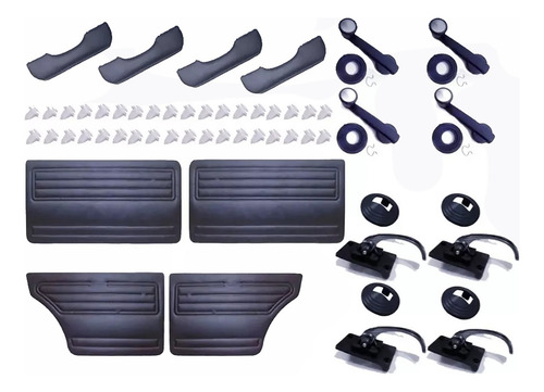 Kit Fiat 128 Berlina: Paneles Apoyab. Manijas Plast. Clips