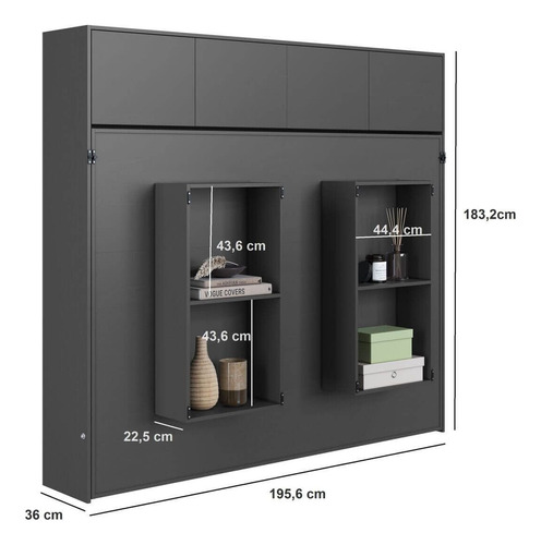 Cama Casal Articulável Horizontal Com Portas 140 Hf