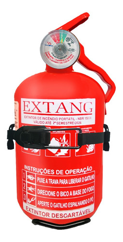 Imagem 1 de 5 de Extintor Abc Automotivo 1kg C/ Suporte Gordinho/bujão