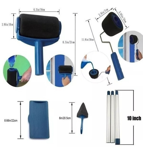 Imagen 2 de 4 de Rodillo Para Pintar Rellenable Paint Roller 8 Accesorios