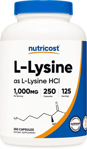 L-lisina L-lysine 250 Tabletas 1,000mg Aminoacido Eg L04 Sabor ND