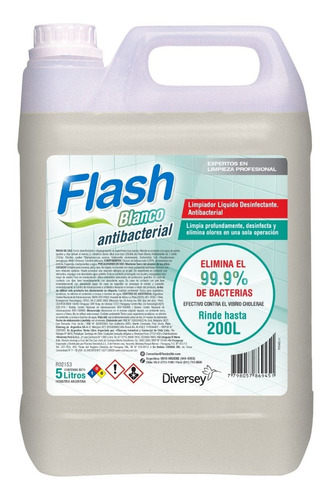 Flash Blanco Antibacterial Limpiador Desinfectante X 5 Lts.