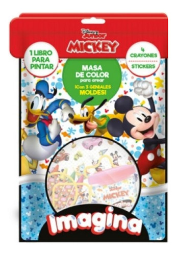 Mickey Flow Pack 3 Imagina Libro Para Pintar   4 Crayones
