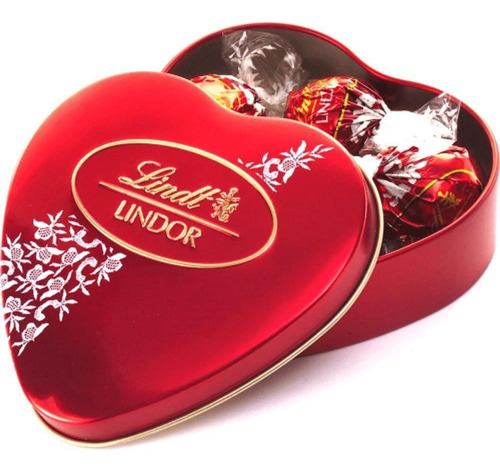 2 Lindt Lindor Heart Tin Coração Lata Chocolates Lindor 50g