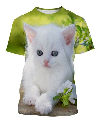 Camisetas Unisex Con Estampado De Gatos Lindos De Verano