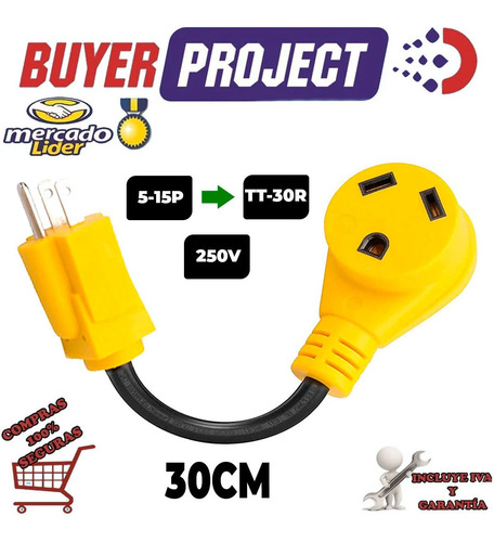 Cable Adaptador Alimentación Nema 5-15p Macho A Tt-30r Hembr