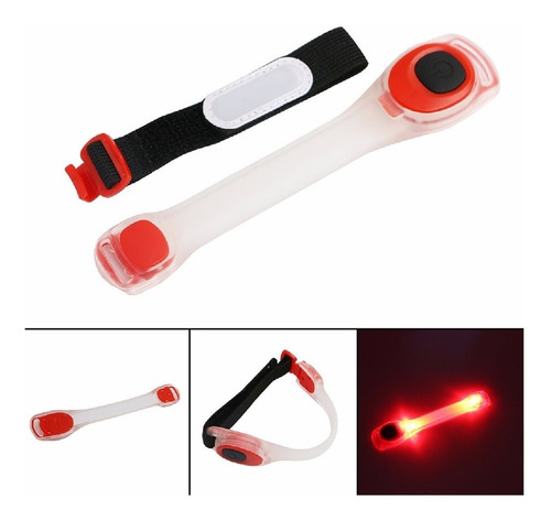 Imagen 2 de 4 de Brazalete Led De Seguridad Runner Bicicleta Caminata Deporte