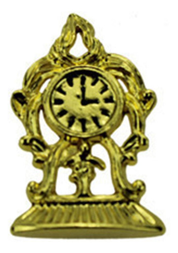 Accesorios De Casita De Muñecas 1:12 - Reloj De Mesa Dorado