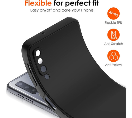 Capa Capinha Silicone Aveludada Preta Para Galaxy A7 2018