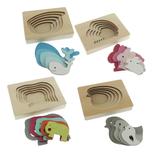 Rompecabezas De Madera Para Niños Multicolor