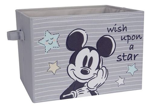 Lambs & Ivy Disney Mickey Mouse Gris Cesta De Almacenamiento