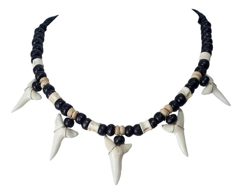 ¡nadar 5! Collar De Dientes De Tiburón Genuino Para Hombres,