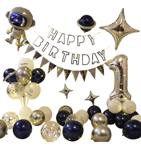 Set De Cumpleaños 729 - Globo Decorativo Para El Primer Cump