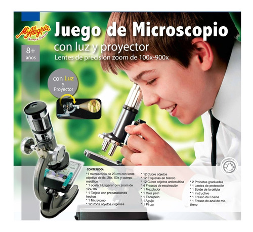 Imagen 1 de 2 de Microscopio Con Luz Y Proyector 100x A 900x Mi Alegría