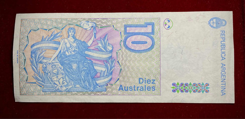 Billete 10 Australes Argentina Serie A 1986 Bottero 2819 (Usado)