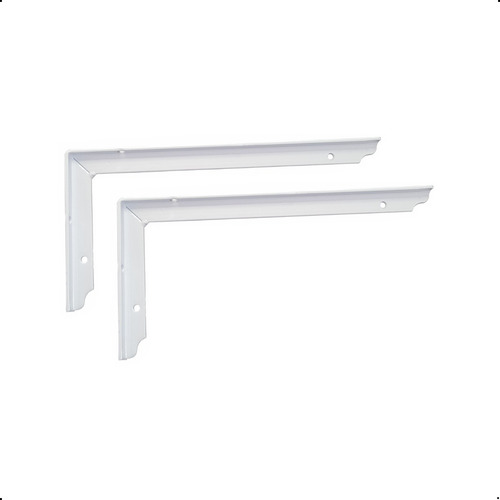 Mão Francesa T Reforçada Branca 15x10 Suporte 2 Pç +parafuso