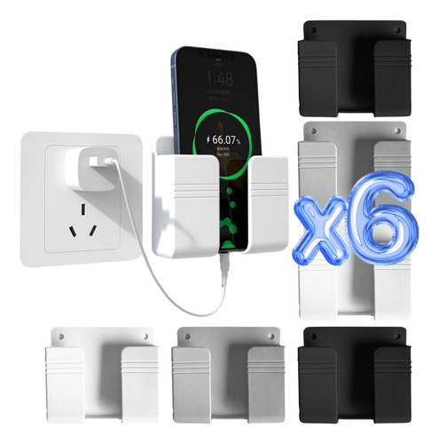6 Soporte Adhesivo Pared Celular Control Remoto Cargador