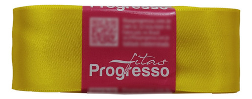 Fita De Cetim Largura 38mm Progresso Nº9 Com 10 Metros Cor Amarelo Gema